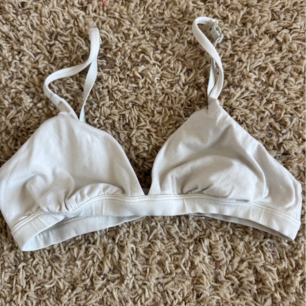 Skims White cotton Bra